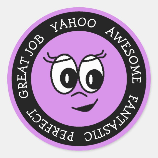 Impresionante trabajo Pegatinas morados de cara (Anverso)