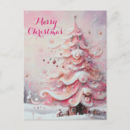 Impresionante y caprichoso árbol de Navidad rosa