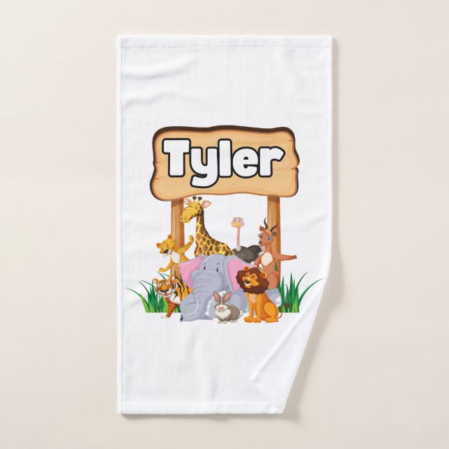 Impresionante zoológico animal infantil (Toalla de mano)
