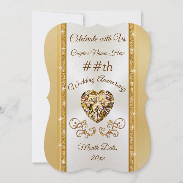 Impresionantes Invitaciones de Bodas de Oro Aniver (Anverso)