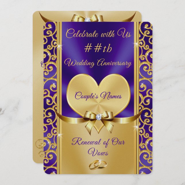 Impresionantes invitaciones de renovación de votos (Anverso / Reverso)