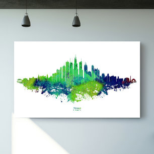 Impresiones de Arte de Acuarela del Horizonte de C