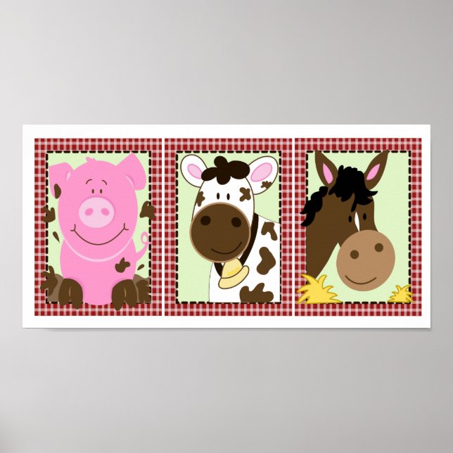 IMPRESIONES DE ARTE DE BEBÉS DE GRANJA CONJUNTO DE (Frente)