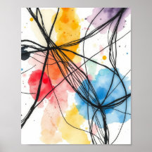 Impresiones de Arte de Línea Abstracta Moderna en
