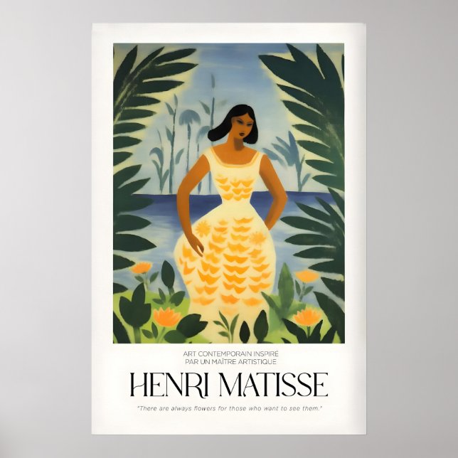 Impresiones de arte de Matisse - Arte de mujer hoj (Frente)