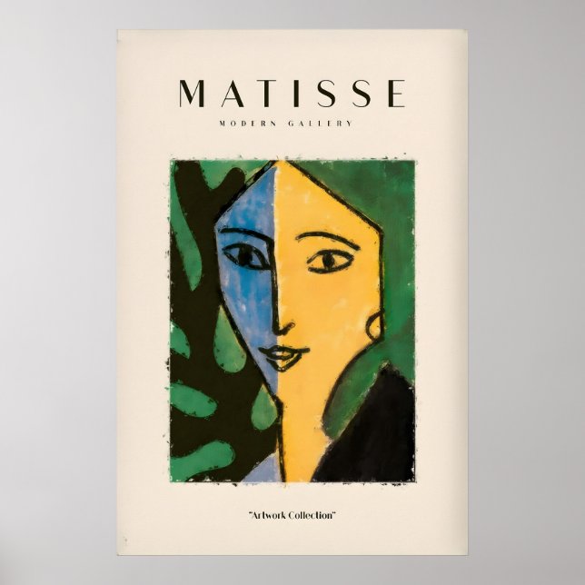 Impresiones de arte de Matisse - Cara dividida azu (Frente)