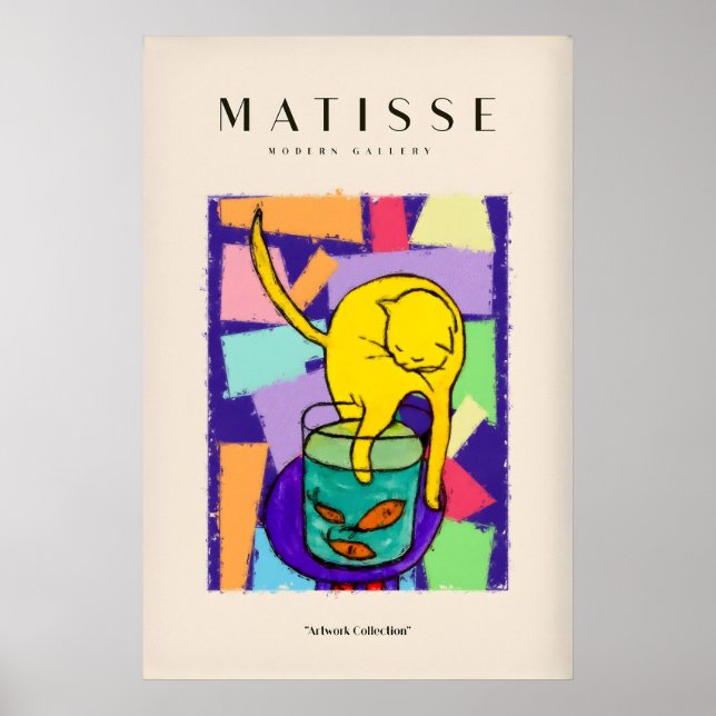 Impresiones de arte de Matisse - Gato amarillo con (Frente)