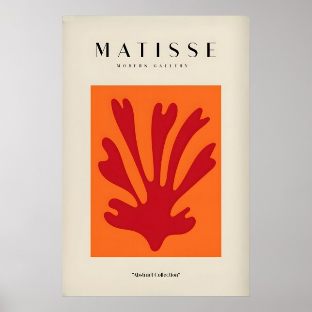 Impresiones de arte de Matisse - Hoja Roja Abstrac (Frente)