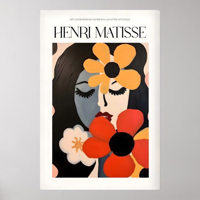 Impresiones de arte de Matisse - Mujer con flores  (Frente)