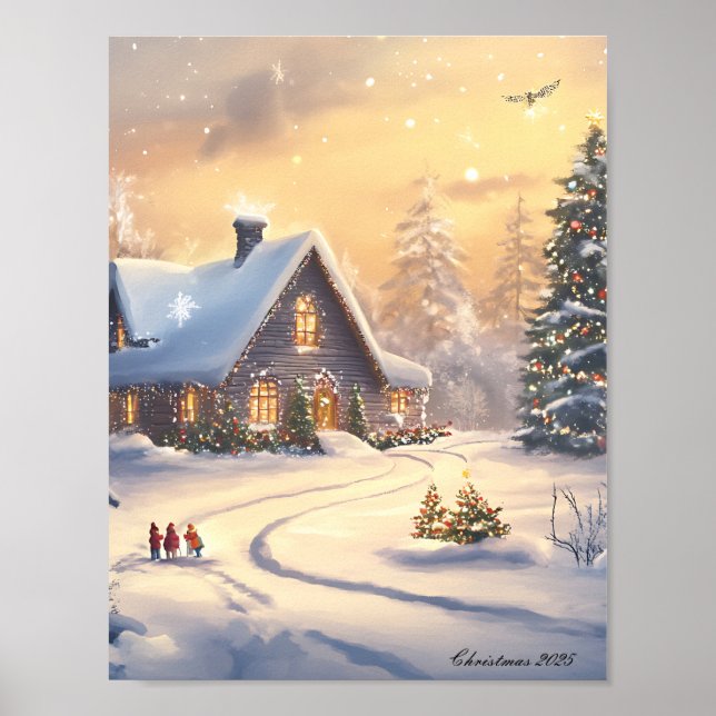 Impresiones de Arte de Navidad de Invierno para Pa (Frente)