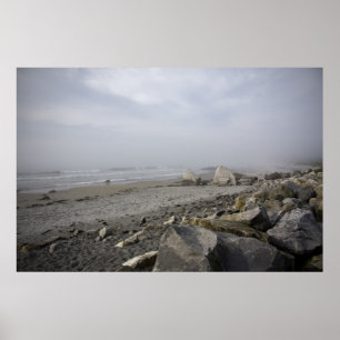 Impresiones de arte fino en oceano, arena y niebla
