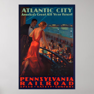 Impresiones de carteles de viaje de Atlantic City
