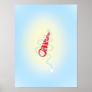 Impresiones de conchas azules de arte simple origi