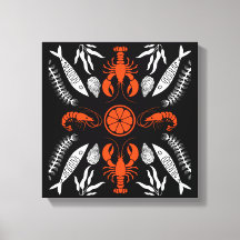 Impresiones de estilo Art Deco de marisco