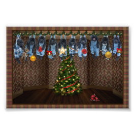 Impresiones de fotos navideñas colgadas