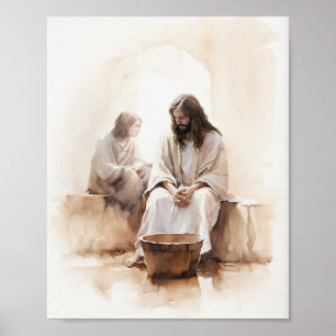 Impresiones de la Biblia - Jesús Acuarela Arte Cri