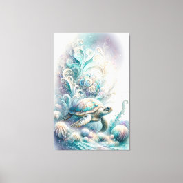 Impresiones de lienzo de tortugas de mar verde