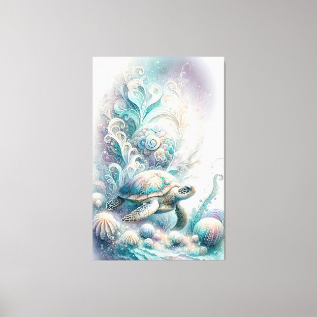 Impresiones de lienzo de tortugas de mar verde (Anverso)