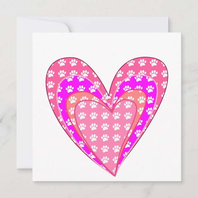 Impresiones De Papas De Perro Y Corazones Rosa (Anverso)