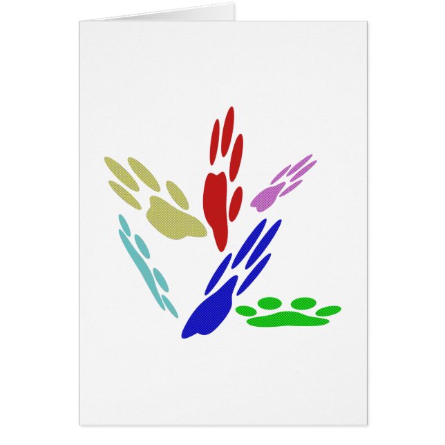 Impresiones de pata de perro con puntos de polka (Frente)