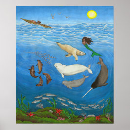 Impresiones de pintura de mitos inuit