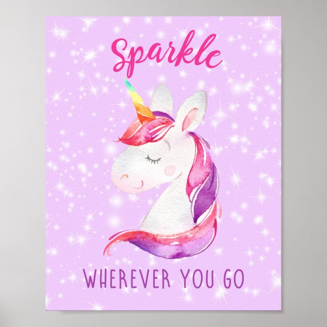 Impresiones de Poster de unicornio (Esparkle Donde (Frente)