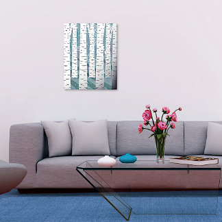 Impresiones de Relieve metalizado de árboles Birch