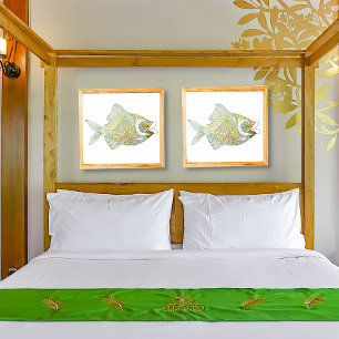 Impresiones de Relieve metalizado de pescado decor