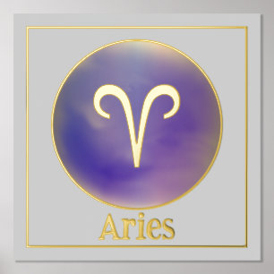 Impresiones de Relieve metalizado dorado Aries Zod