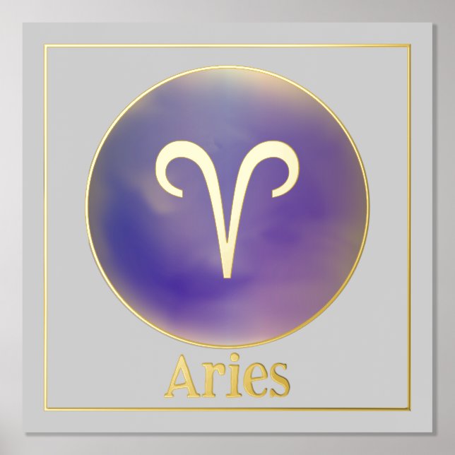 Impresiones de Relieve metalizado dorado Aries Zod (Anverso)
