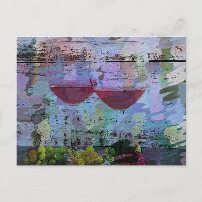Impresiones de vino Postales de arte digital (Anverso)