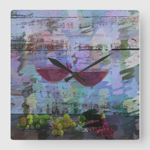 Impresiones de vino Reloj de arte digital