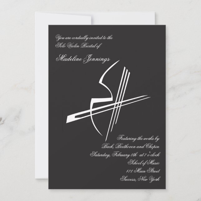 Impresiones de violín Invitación considerando (Anverso)