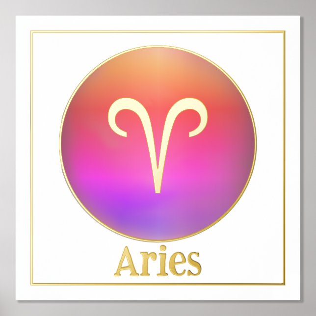 Impresiones del Relieve metalizado dorado Aries Zo (Anverso)