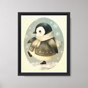 Impresiones en lienzo de acuarela de pingüino de i