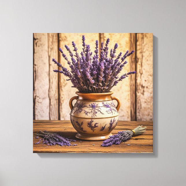 Impresiones en lienzo (Lavanda en jarrón) (Anverso)