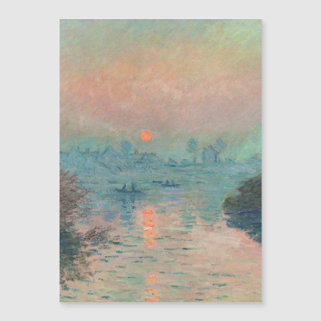 Impresionismo de Monet Sunset Seine Bella Artes (Anverso)