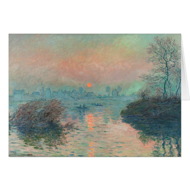 Impresionismo de Monet Sunset Seine Bella Artes (Anverso (Horizontal))