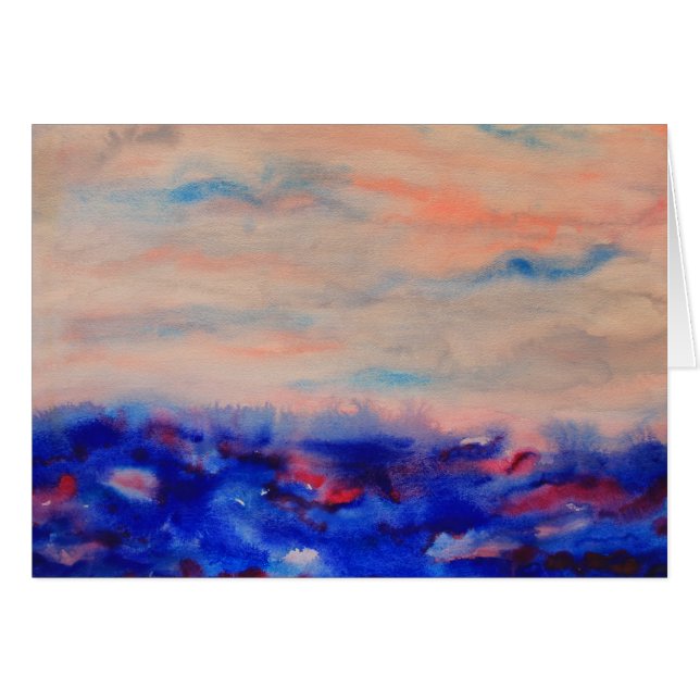 Impresionista azul oscuro Peach (Anverso (Horizontal))