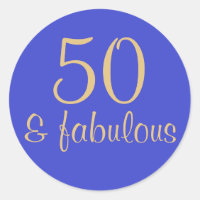 Impreso "50 & Fabulous" 50º Pegatina de cumpleaños