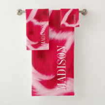 Impreso Animal Leopardo Rojo Rosa Chic Femenino Pe
