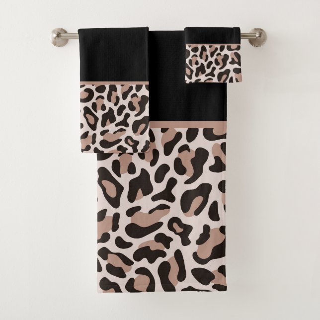 Impreso de leopardo dorado rosa y negro de moda (In situ)