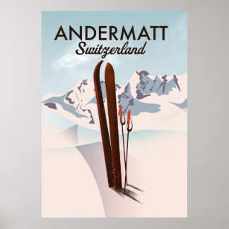 Impreso de viaje para posters de esquí de Andermat