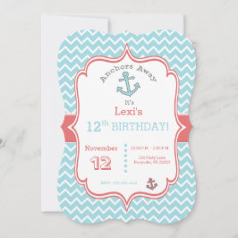 Impresora de Chevron Invitación de cumpleaños de A