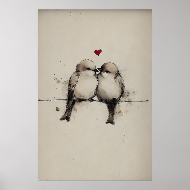 Imprimible de amor de gorriones, impresión de San  (Frente)