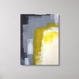 Imprimir arte abstracto gris y amarillo de 'Fiesta