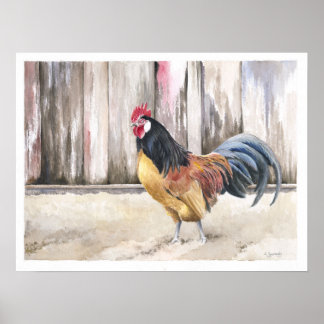 Imprimir arte acuarela de gallo