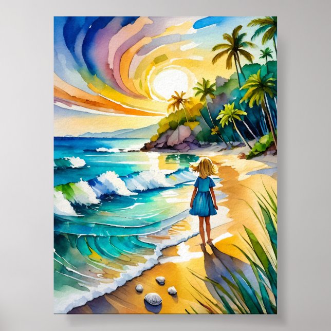 Imprimir arte acuarela de Tybee Island (Frente)