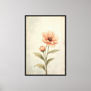 Imprimir arte de flores rosadas botánicas