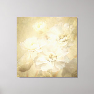 Imprimir arte de lienzo de flores de marfil antigu